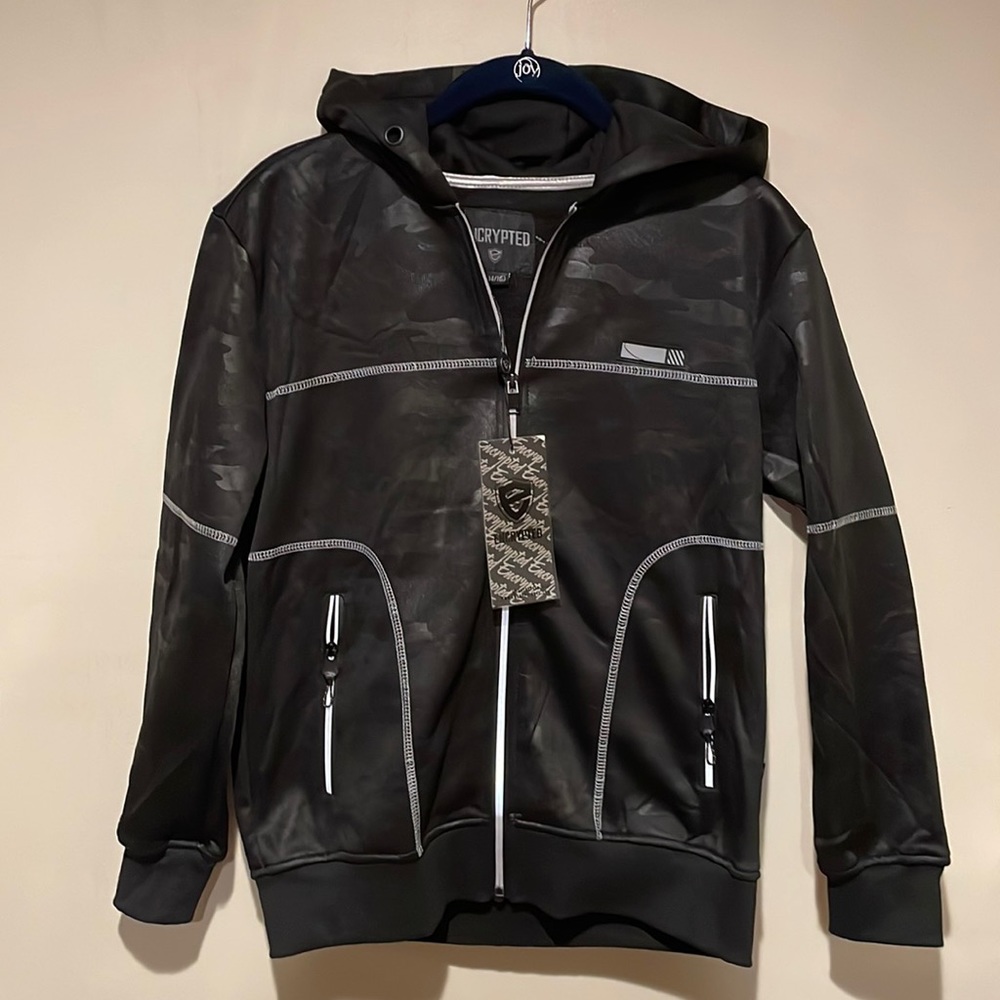 ENCRYPTED NYC hoodie sweatshirt camo Size Boys Large NWT
